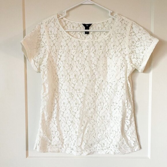 Women’s  Gap White Lace Shirt Size Small - Picture 4 of 7
